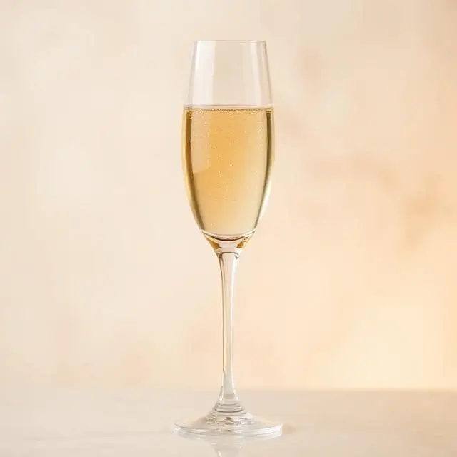 Delicate and tall champagne flute.
